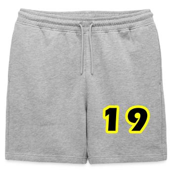 Symbole numérique 19 - Short de survêtement homme premium - gris chiné - Devant - AI Model Male 178 light (178cm)