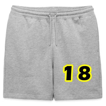 Symbole numérique 18 - Short de survêtement homme premium - gris chiné - Devant - AI Model Male 178 light (178cm)