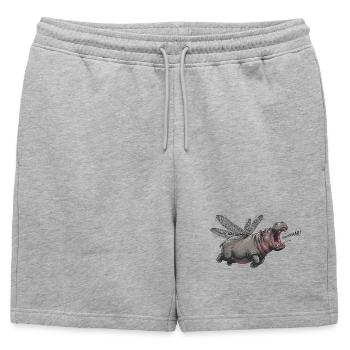Libellule du Nil : hippopotame volant avec vols de libellules - Short de survêtement homme premium - gris chiné - Devant - AI Model Male 178 light (178cm)