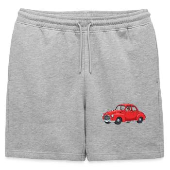 Voiture rétro rouge - Short de survêtement homme premium - gris chiné - Devant - AI Model Male 178 light (178cm)