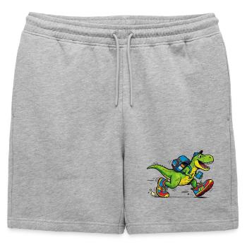 Des dinosaures en route vers l’école - Short de survêtement homme premium - gris chiné - Devant - AI Model Male 178 light (178cm)