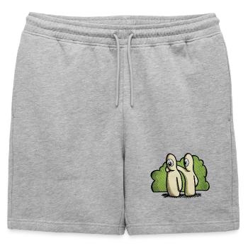 L’amitié dans la nature - Short de survêtement homme premium - gris chiné - Devant - AI Model Male 178 light (178cm)