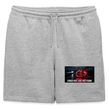 Erreur 404 Amour non trouvé Art cyberpunk - Short de survêtement homme premium - gris chiné - Devant - AI Model Male 178 light (178cm)