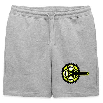Icône de plateau de vélo - Short de survêtement homme premium - gris chiné - Devant - AI Model Male 178 light (178cm)