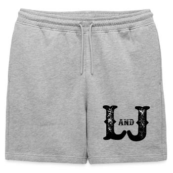 L et J ont détruit le monogramme - Short de survêtement homme premium - gris chiné - Devant - AI Model Male 178 light (178cm)