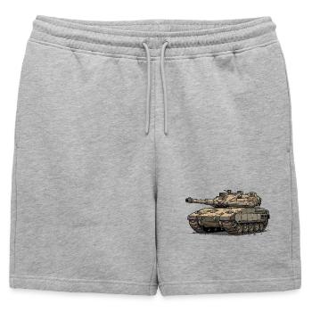 Illustration du char de dessin animé Merkava - RCCX - Short de survêtement homme premium - gris chiné - Devant - AI Model Male 178 light (178cm)