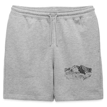 Olperer Zillertaler Tyrol Conception des Alpes - Short de survêtement homme premium - gris chiné - Devant - AI Model Male 178 light (178cm)