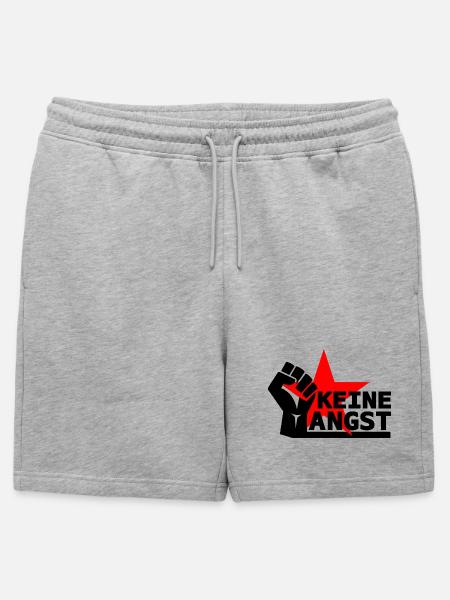 Widerstand - Keine Angst - Männer Premium Organic Sweatshorts - Grau meliert