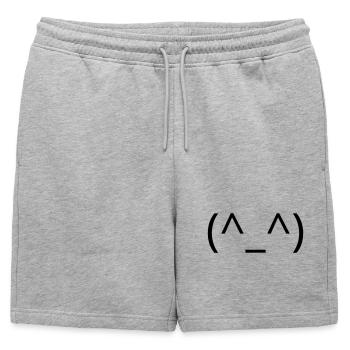 Joyeux Classique du Sourire des Émoticônes (^_^) - Short de survêtement homme premium - gris chiné - Devant - AI Model Male 178 light (178cm)