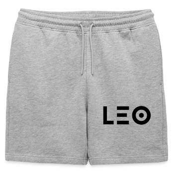Prénom Leo - Short de survêtement homme premium - gris chiné - Devant - AI Model Male 178 light (178cm)