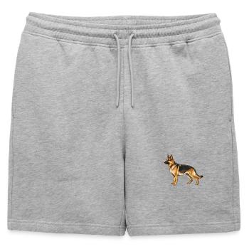 Berger allemand. Style rétro - Short de survêtement homme premium - gris chiné - Devant - AI Model Male 178 light (178cm)