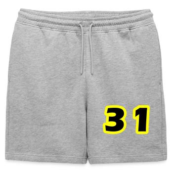 Symbole du chiffre 31 - Short de survêtement homme premium - gris chiné - Devant - AI Model Male 178 light (178cm)
