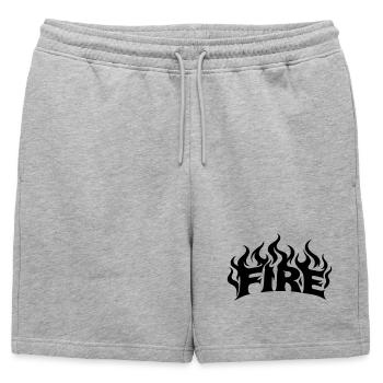 Flammes de feu - couleurs librement sélectionnables - Short de survêtement homme premium - gris chiné - Devant - AI Model Male 178 light (178cm)