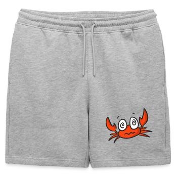 Dessin animé de crabe rouge aux grands yeux - Short de survêtement homme premium - gris chiné - Devant - AI Model Male 178 light (178cm)