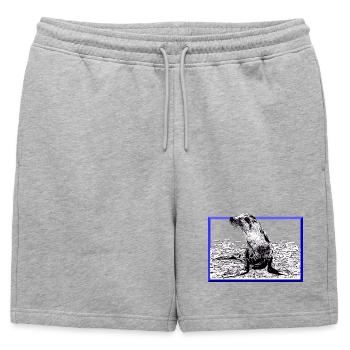 Phoque - Short de survêtement homme premium - gris chiné - Devant - AI Model Male 178 light (178cm)