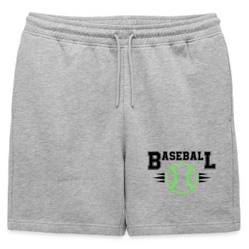 Balle de baseball néon avec points illuminés - Short de survêtement homme premium - gris chiné - Devant - AI Model Male 178 light (178cm)