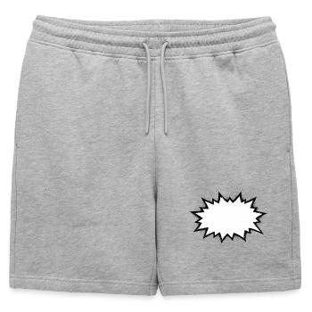 Sprechblase_Grunge_Explosion - Short de survêtement homme premium - gris chiné - Devant - AI Model Male 178 light (178cm)