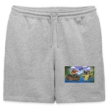 MARIN CONTRE CROCODILE - Short de survêtement homme premium - gris chiné - Devant - AI Model Male 178 light (178cm)