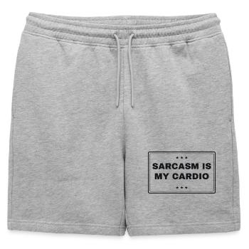 Le sarcasme est mon expression cardio - fitness - Short de survêtement homme premium - gris chiné - Devant - AI Model Male 178 light (178cm)