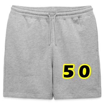 Symbole de 50 chiffres - Short de survêtement homme premium - gris chiné - Devant - AI Model Male 178 light (178cm)
