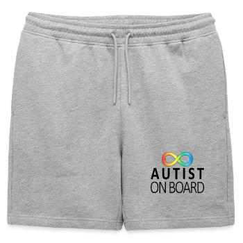 Autiste à bord : autocollants sur la neurodiversité - Short de survêtement homme premium - gris chiné - Devant - AI Model Male 178 light (178cm)