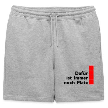 noch Platz - Männer Premium Organic Sweatshorts - Grau meliert - Vorne - AI Model Male 178 light (178cm)