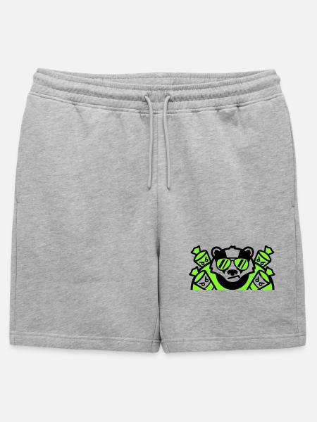Badger Sugar Cones Logo - Mens' Premium Organic Sweatshorts - heather grey