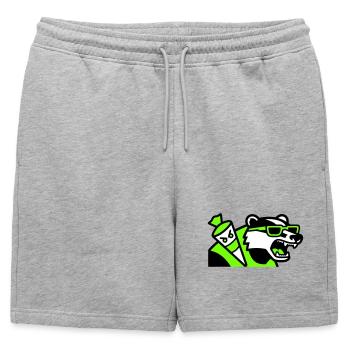 Badger Sac d’école mascotte - Short de survêtement homme premium - gris chiné - Devant - AI Model Male 178 light (178cm)