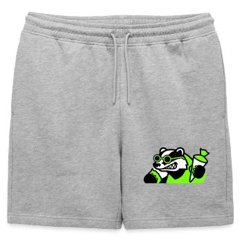 Icône de la rentrée scolaire de Badger Cool - Short de survêtement homme premium - gris chiné - Devant - AI Model Male 178 light (178cm)