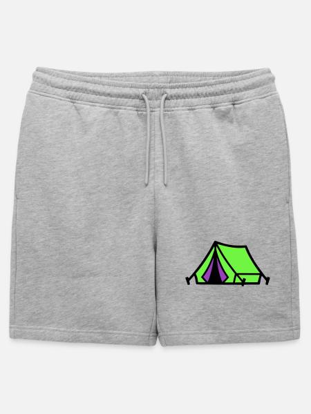 Festival Tent Camping Icon - Mens' Premium Organic Sweatshorts - heather grey