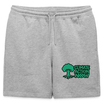 Tree Root Climate Nature Logo - Mens' Premium Organic Sweatshorts - heather grey - Front - AI Model Male 178 light (178cm)