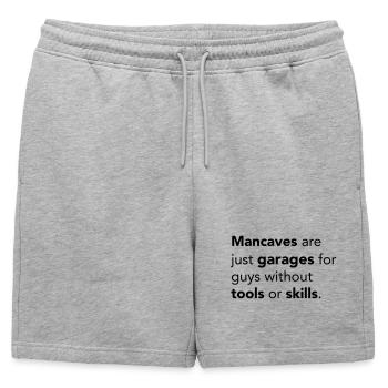 Mancaves - Mens' Premium Organic Sweatshorts - heather grey - Front - AI Model Male 178 light (178cm)
