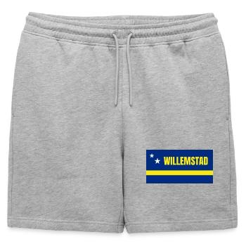 Willemstad in Curaçao Flag - Mens' Premium Organic Sweatshorts - heather grey - Front - AI Model Male 178 light (178cm)