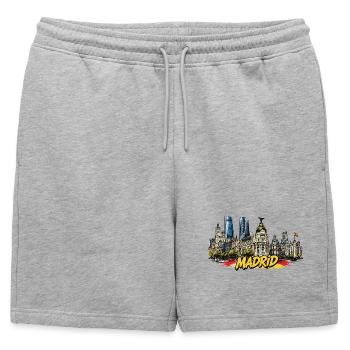 Silhouette graffiti de Madrid - Short de survêtement homme premium - gris chiné - Devant - AI Model Male 178 light (178cm)