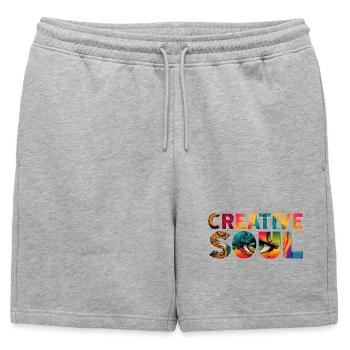 Creative Soul Colorful Artist Saying - Mens' Premium Organic Sweatshorts - heather grey - Front - AI Model Male 178 light (178cm)