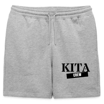 Kita Crew - Don pour l’éducatrice d’équipe de maternelle - Short de survêtement homme premium - gris chiné - Devant - AI Model Male 178 light (178cm)