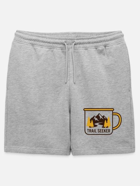 Berge Tasse Wander Logo - Männer Premium Organic Sweatshorts - Grau meliert