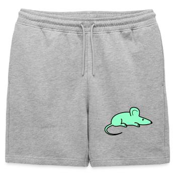 Silhouette de souris menthe - Short de survêtement homme premium - gris chiné - Devant - AI Model Male 178 light (178cm)