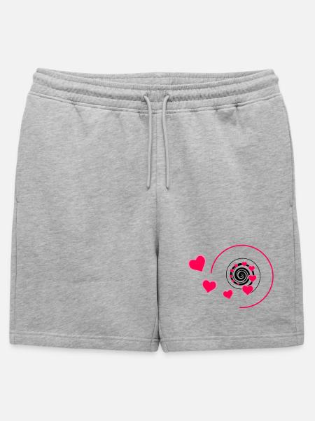 Love - Männer Premium Organic Sweatshorts - Grau meliert