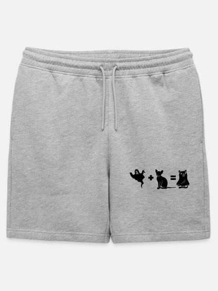 Funny Halloween Dog Ghost - Männer Premium Organic Sweatshorts - Grau meliert