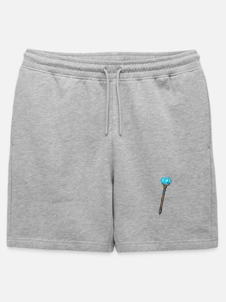 Magischer Kristallstab Blau - Männer Premium Organic Sweatshorts - Grau meliert