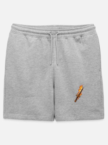 Fireblade Flaming Sword - Mens' Premium Organic Sweatshorts - heather grey