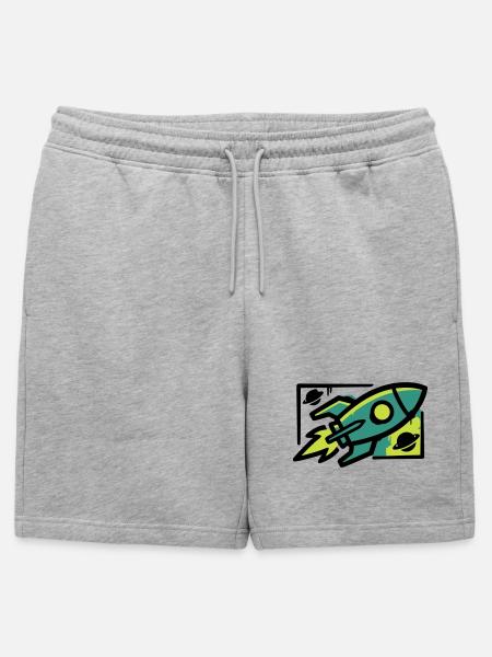 Rocket Graffiti Graphic - Mens' Premium Organic Sweatshorts - heather grey