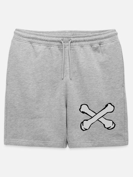 Crossing Bones Silhouette - Mens' Premium Organic Sweatshorts - heather grey