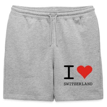 I LOVE SWITZERLAND - Short de survêtement homme premium - gris chiné - Devant - AI Model Male 178 light (178cm)
