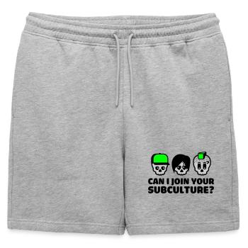 subculture - Short de survêtement homme premium - gris chiné - Devant - AI Model Male 178 light (178cm)