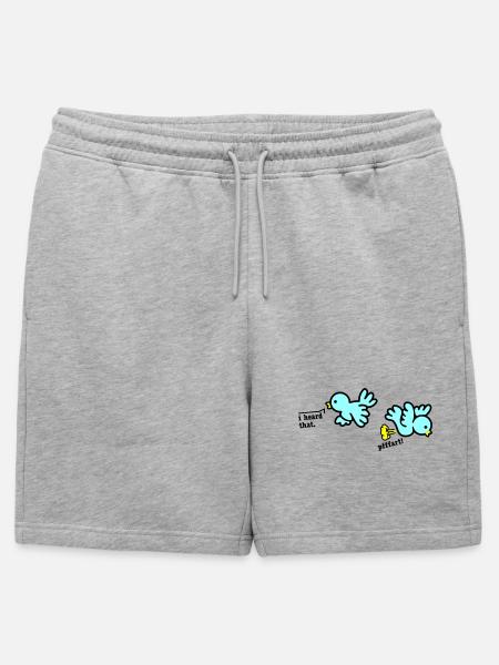 when birds fart - Männer Premium Organic Sweatshorts - Grau meliert