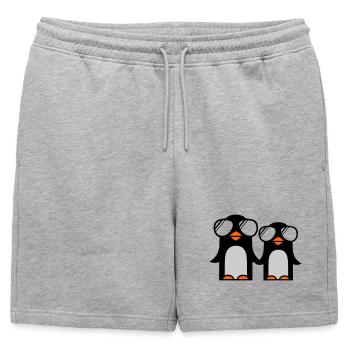 funky penguins - Short de survêtement homme premium - gris chiné - Devant - AI Model Male 178 light (178cm)