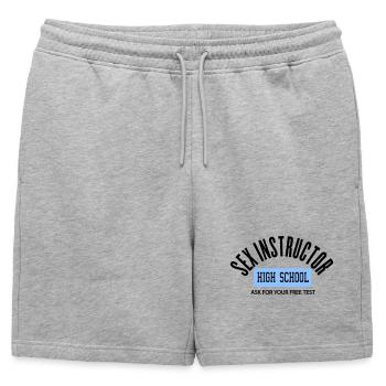 sex instructor by wam - Mens' Premium Organic Sweatshorts - heather grey - Front - AI Model Male 178 light (178cm)