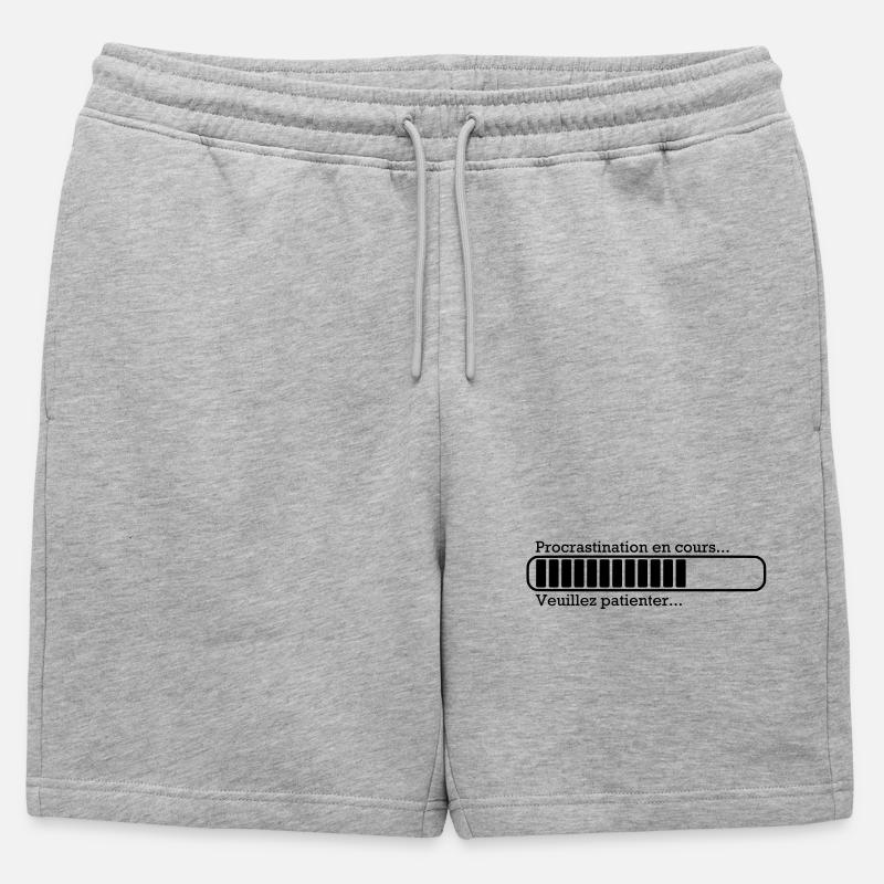 Procrastination in progress ... - Männer Premium Organic Sweatshorts - Grau meliert
